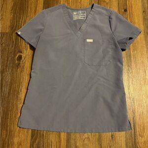Catarina One Pocket Scrub Top- Charcoal